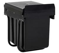 vidaXL Cubo de Basura Extraíble en Armario de Cocina con Cierre Suave, Papelera con Rieles, Contenedor de Basura, Cubo de Reciclaje para Hogar, 20 L