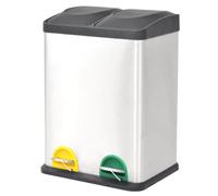 vidaXL Cubo de Reciclaje y Basura con Pedal de Acero Inoxidable 36 L Basurero