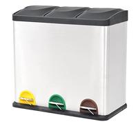 vidaXL Cubo de Reciclaje y Basura con Pedal de Acero Inoxidable 54 L Basurero