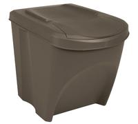 vidaXL 3X Cubos de Basura Apilables Canasta Papelera Oficina Restaurantes Residuo Reciclaje Hogar Cocina Escuelas Polipropileno Gris 75 L