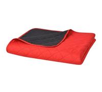 vidaXL Cubrecama Acolchado Doble Cara 170 x 210 cm Rojo y Negro Colcha Cobertor