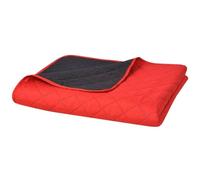vidaXL Cubrecama Acolchado Doble Cara 220x240 cm Rojo y Negro Colcha Cobertor