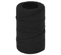 vidaXL Cuerda de Barco, Línea de Anclaje, Cordón Trenzada, Cuerda para Navegación Paseo Campamento Transporte, Polipropileno Negro Intenso 2 mm 25 m