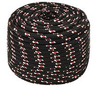 vidaXL Cuerda de barco polipropileno negra 12 mm 100 m