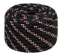 vidaXL Cuerda de Barco Polipropileno Negra 20 mm 50 m