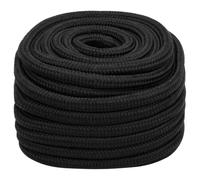 vidaXL Cuerda de Barco Polipropileno Negro Intenso 20 mm 50 m, Cuerda, Cuerda enrollada, cordón Trenzado, Cuerda Trenzada, Cuerda de Anclaje