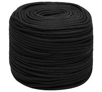 vidaXL Cuerda de Barco Polipropileno Negro Intenso 6 mm 500 m, Cuerda, Cuerda enrollada, cordón Trenzado, Cuerda Trenzada, Cuerda de Anclaje