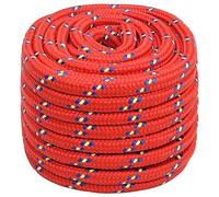 vidaXL Cuerda de Barco Polipropileno Rojo 20 mm 25 m, Cuerda, Cuerda enrollada, cordón Trenzado, Cuerda Trenzada, Cuerda de Anclaje, Cuerda marítima