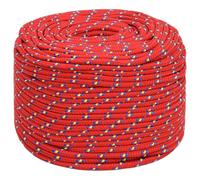 vidaXL Cuerda de barco polipropileno rojo 6 mm 50 m, cuerda, cuerda enrollada, cordón trenzado, cuerda trenzada, cuerda de anclaje, cuerda marítima