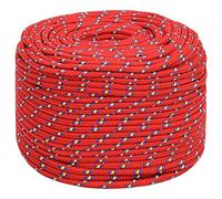 vidaXL Cuerda de barco polipropileno rojo 8 mm 25 m, cuerda, cuerda enrollada, cordón trenzado, cuerda trenzada, cuerda de anclaje, cuerda marítima