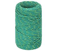 vidaXL Cuerda de Barco Polipropileno Verde 2 mm 250 m, Cuerda, Cuerda enrollada, cordón Trenzado, Cuerda Trenzada, Cuerda de Anclaje, Cuerda marítima