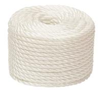 vidaXL Cuerda de Trabajo Seguridad Escalada Camping Torcida Bricolaje Artesanía Multiusos Aire Libre Exterior Polipropileno Blanco 20 mm 50 m