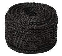 vidaXL Cuerda de Trabajo Seguridad Incendio Escalada Aire Libre Exterior Camping Torcida Bricolaje Artesanía Polipropileno Negro 14 mm 50 m