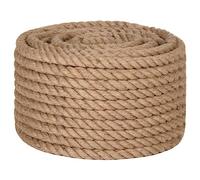 vidaXL Cuerda de Yute 25 m de Longitud y 16 mm de Grosor, Cuerda de cáñamo, Cuerda para Atar, Cuerda para Manualidades, bramante de Yute