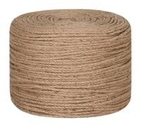 vidaXL Cuerda de Yute, Cuerda de Cáñamo, Hilo para Manualidades Decoración Embalaje, Cuerda Trenzada con 3 Hebras, 250 m de Longitud y 6 mm de Grosor