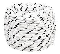vidaXL Cuerda para Barco Trenzada Navegación Amarre Deporte Camping Aire Libre Escalada Supervivencia Rescate Multiusos Poliéster Blanco
