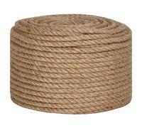 vidaXL Cuerda, SOGA de Jardinería, Mecate para Agricultura Navegación, Cordel de Bricolaje Artesanía para Hogar Jardín, 100% Yute 14 mm 100 m