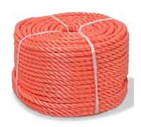 vidaXL Cuerda Torcida Polipropileno 14 mm 250 m Naranja Soga Cordón Cable Cabo