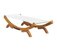 vidaXL Curvada Hamaca Tumbona Asiento Jardín Patio Terraza Balcón Playa Piscina Cama Camping Decoración Crema 100x188,5x44 cm Madera Maciza