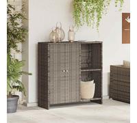 vidaXL Armario Moderno de Ratán | Gris Uso Interior/Exterior Almacenamiento Amplio Acabado Mate Muebles Buffet Exhibición Estantes Elegantes Organizacional