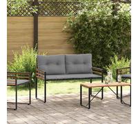 vidaXL de exterior de Capa de Madera Asientos de jardín Muebles de de de madera de acacia con estructura de acero Asientos modernos de exterior contemporáneo con Pies Ajustables