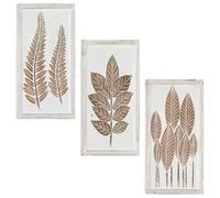 vidaXL Decoración artística 3 pcs Marrón y 40 x 40 x 1,5 cm, Decoración elegante, Arte de pared moderno cuadrado, Diseño minimalista, Acento interior contemporáneo, Pieza estética estilizada