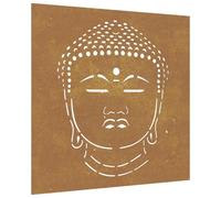 vidaXL Adorno de Pared de jardín Acero corten Cabeza de Buda 55x55 cm