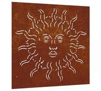 vidaXL Adorno de Pared de jardín Acero corten diseño Sol 55x55 cm