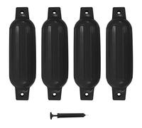 vidaXL Defensas de Barco 4 uds, Parachoques para Embarcación, Escudo Protector de Muelle, Protección contra Accidentes de Barca, PVC Negro