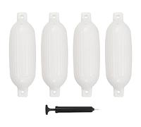 vidaXL Defensas de Barco 4 uds, Parachoques para Embarcación, Escudo Protector de Muelle, Protección contra Accidentes de Barca, PVC Blanco