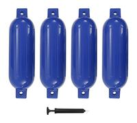 vidaXL Defensas de Barco 4 uds, Parachoques para Embarcación, Escudo Protector de Muelle, Protección contra Accidentes de Barca, PVC Azul