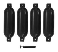 vidaXL Defensas de Barco 4 uds, Parachoques para Embarcación, Escudo Protector de Muelle, Protección contra Accidentes de Barca, PVC Negro