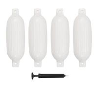 vidaXL Defensas de Barco 4 uds, Parachoques para Embarcación, Escudo Protector de Muelle, Protección contra Accidentes de Barca, PVC Blanco