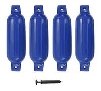 vidaXL Defensas de Barco 4 uds, Parachoques para Embarcación, Escudo Protector de Muelle, Protección contra Accidentes de Barca, PVC Azul