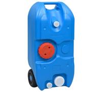 vidaXL Depósito de Agua con Ruedas para Camping Caravana Tanque Jardín Acampada Bebidas Transporte Bidón Camper Patio Aire Libre Exterior Azul