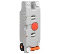 vidaXL Depósito de Agua con Ruedas para Camping Gris 75 l