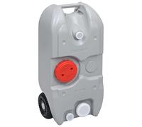 vidaXL Depósito de Agua con Ruedas para Camping Tanque Caravana Jardín Acampada Bebidas Transporte Bidón Camper Patio Aire Libre Exterior Gris, 30134