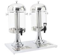 vidaXL Dispensador de Zumo Doble Acero Inoxidable 2 x 8 L