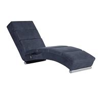 vidaXL Diván Chaise Longue Piel Ante Sintética Estructura Madera Patas Acero Sillón Tumbona Relax Cuero Artificial Sofá Relajación Ergonómico Gris