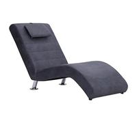 vidaXL Diván con Almohada de Ante Artificial Canapé Tumbona Sillones Sofás Mobiliario Muebles Asiento Sillas Cama Colchones Hogar Salón Comedor Gris
