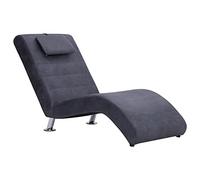 vidaXL Diván con Almohada de Piel de Ante Artificial Gris