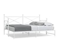 vidaXL Diván con Nido sin colchón Blanco 80x200 cm Acero, diván con Nido, sofá Cama, sofá diván, divanes con Nido, Cama de Invitados, sofá Cama