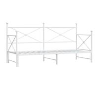 vidaXL Diván con Nido sin colchón Blanco 90x200 cm Acero, diván con Nido, sofá Cama, sofá diván, divanes con Nido, Cama de Invitados, sofá Cama