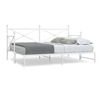 vidaXL Diván con Nido sin colchón Blanco 90x200 cm Acero, diván con Nido, sofá Cama, sofá diván, divanes con Nido, Cama de Invitados, sofá Cama
