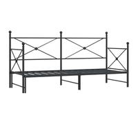 vidaXL Diván con Nido sin colchón Negro 75x190 cm Acero, diván con Nido, sofá Cama, sofá diván, divanes con Nido, Cama de Invitados, sofá Cama