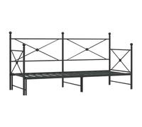 vidaXL Diván con nido – sofá cama sin colchón negro 75x190 cm acero