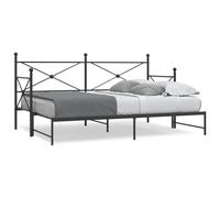 vidaXL Diván con Nido sin colchón Negro 90x190 cm Acero, diván con Nido, sofá Cama, sofá diván, divanes con Nido, Cama de Invitados, sofá Cama