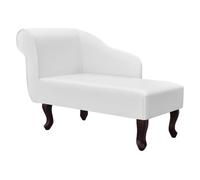 vidaXL Sillón Blanco de Cuero Artificial Elegante Lujoso reposabrazos Izquierdo