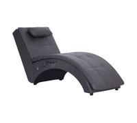 Vidaxl diván de masaje con almohada de cuero sintético gris