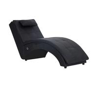 Vidaxl diván de masaje con almohada de cuero sintético marrón